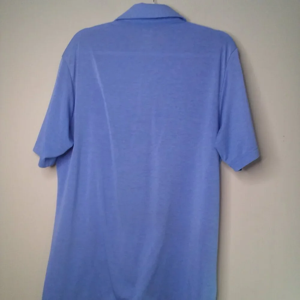 Adidas Polo Shirt Men M Mountaintop Golf Short Sleeve Blue